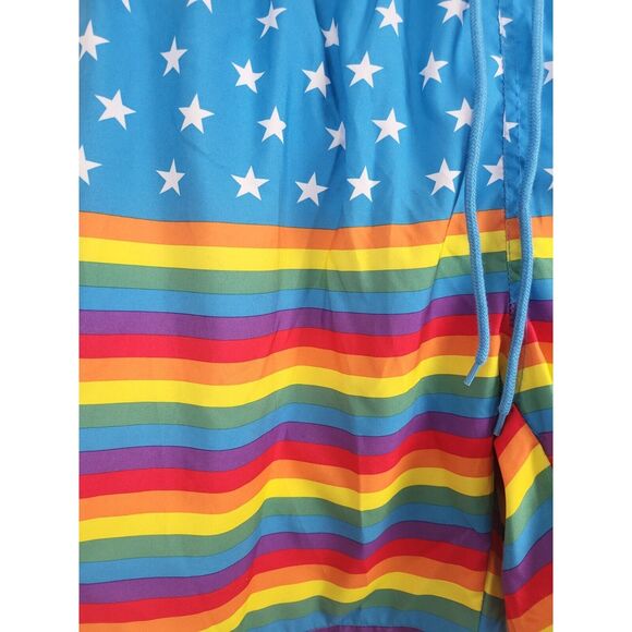 Free Planet Swim Trunks XL Mens Mesh Lined Multicolor Pockets Swim Bottoms - Picture 4 of 7